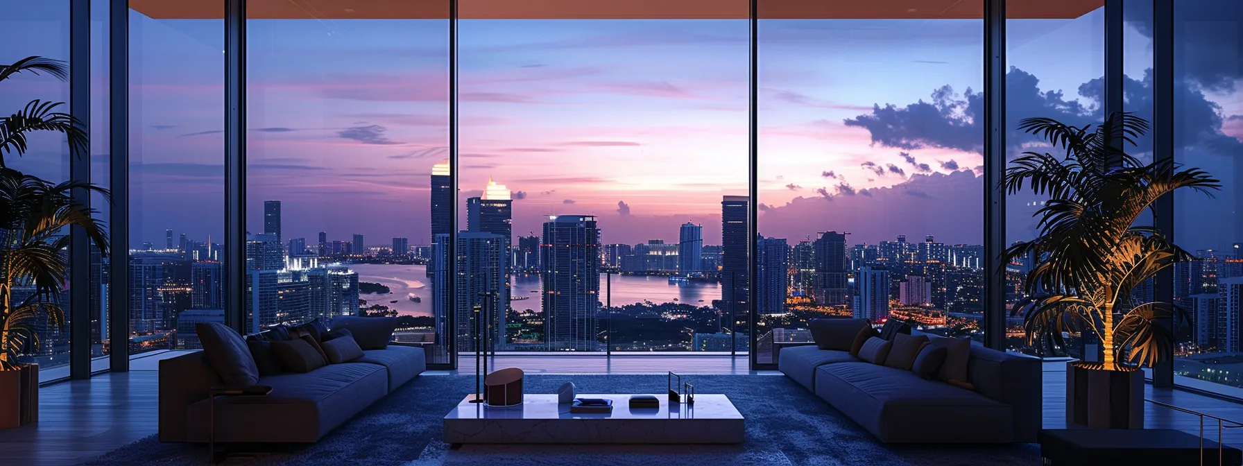 a vibrant urban scene showcasing sleek, modern high-rise condos against a backdrop of miami's iconic skyline, complete with palm trees and the shimmering ocean, capturing the essence of affordable luxury living.